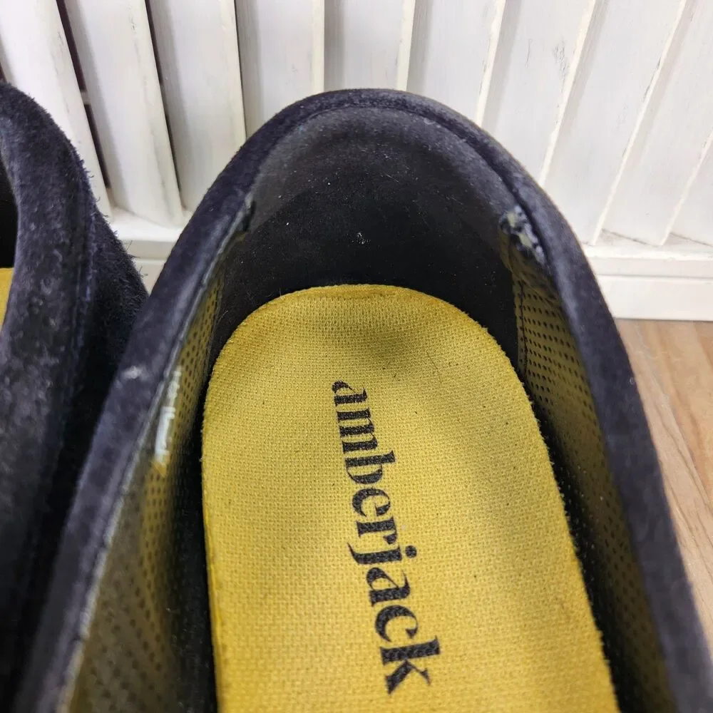 Amberjack The Loafer Mens Size 10 M Black Suede Slip On Loafers Shoes Casual